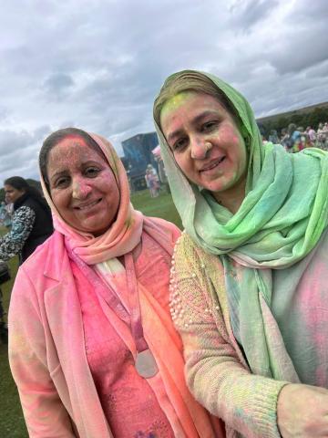 people covered in paint