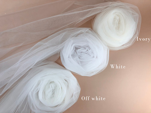 Clear Rhinestone Full Width, Drop Wedding veil with Blusher