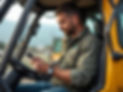 man running excavator and reading his email  4.jpeg