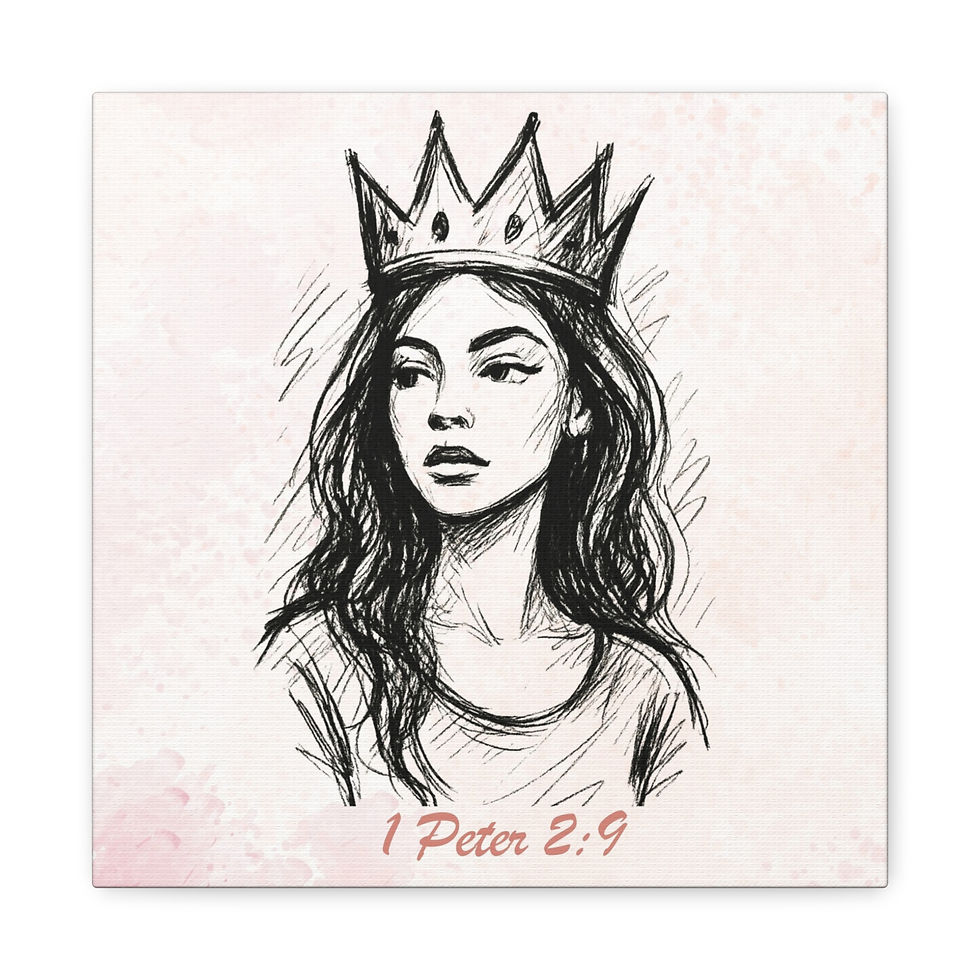 Thumbnail: Crowned Royalty - Pink Canvas (Straight Hair)