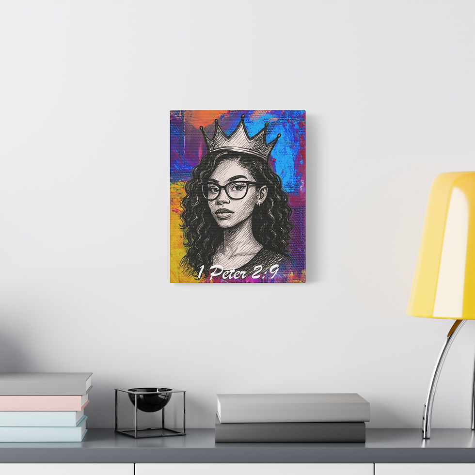 Thumbnail: Crowned Royalty - Purple and Yellow Canvas (Wavy Hair)