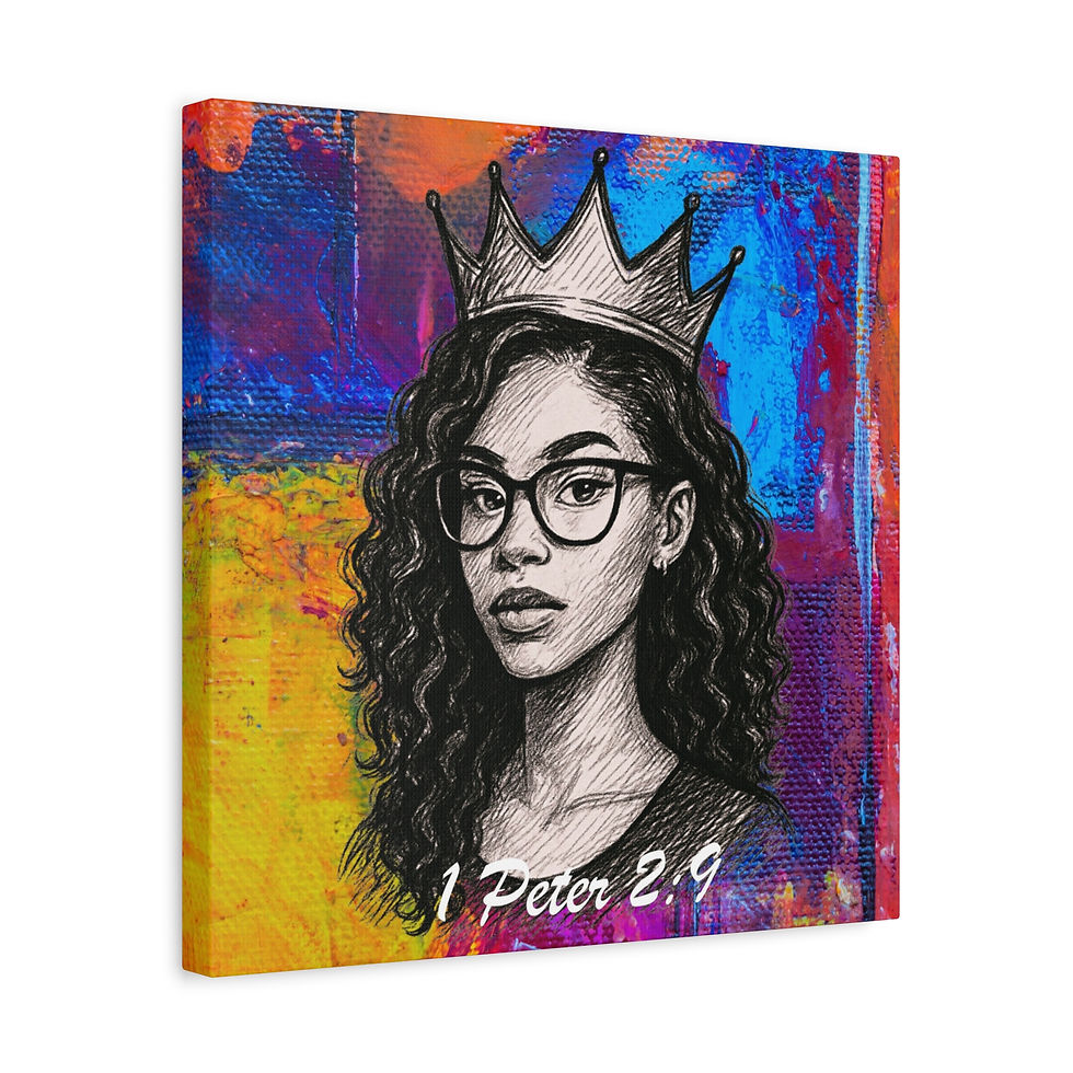 Thumbnail: Crowned Royalty - Purple and Yellow Canvas (Wavy Hair)