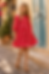 young girl in red dress