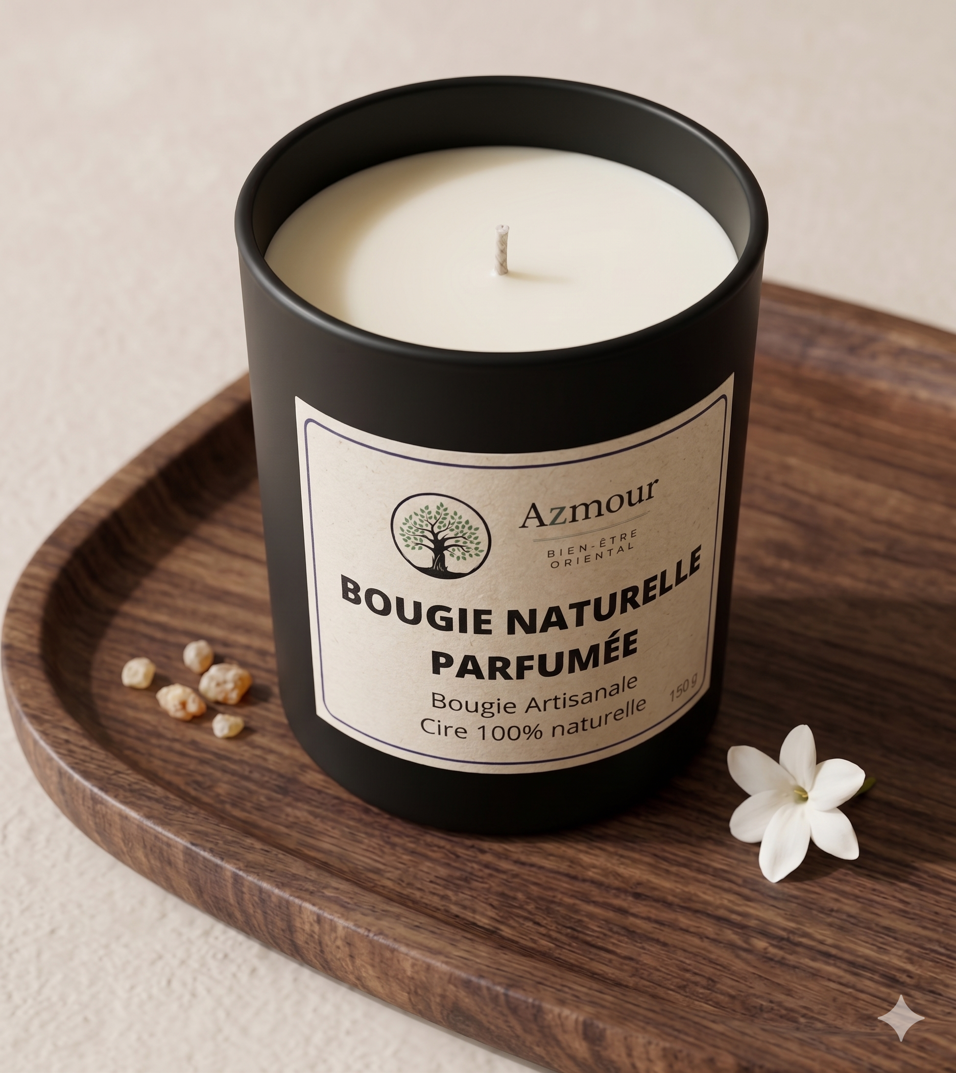Bougie parfumée naturelle au jasmin