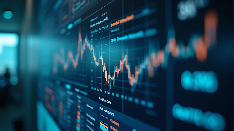 Eye-level view of a sophisticated business intelligence dashboard