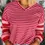 Thumbnail: Strawberry Pink Mix Striped Drop Shoulder