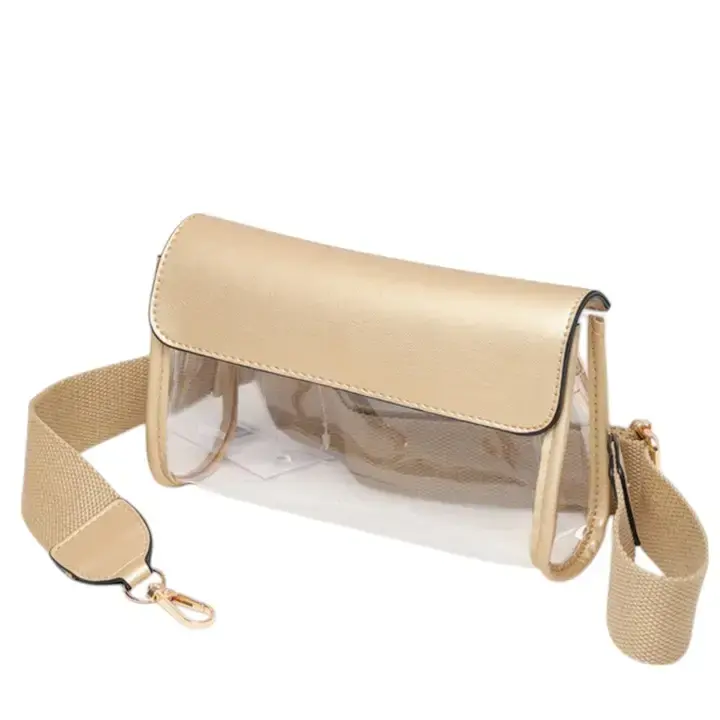 Thumbnail: Solid Trim Clear Stadium Crossbody Bag
