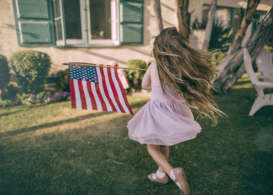 Child Holding Flag