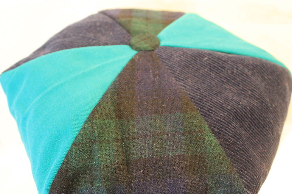 Miniature : Béret vert et bleu marine, style gavroche.