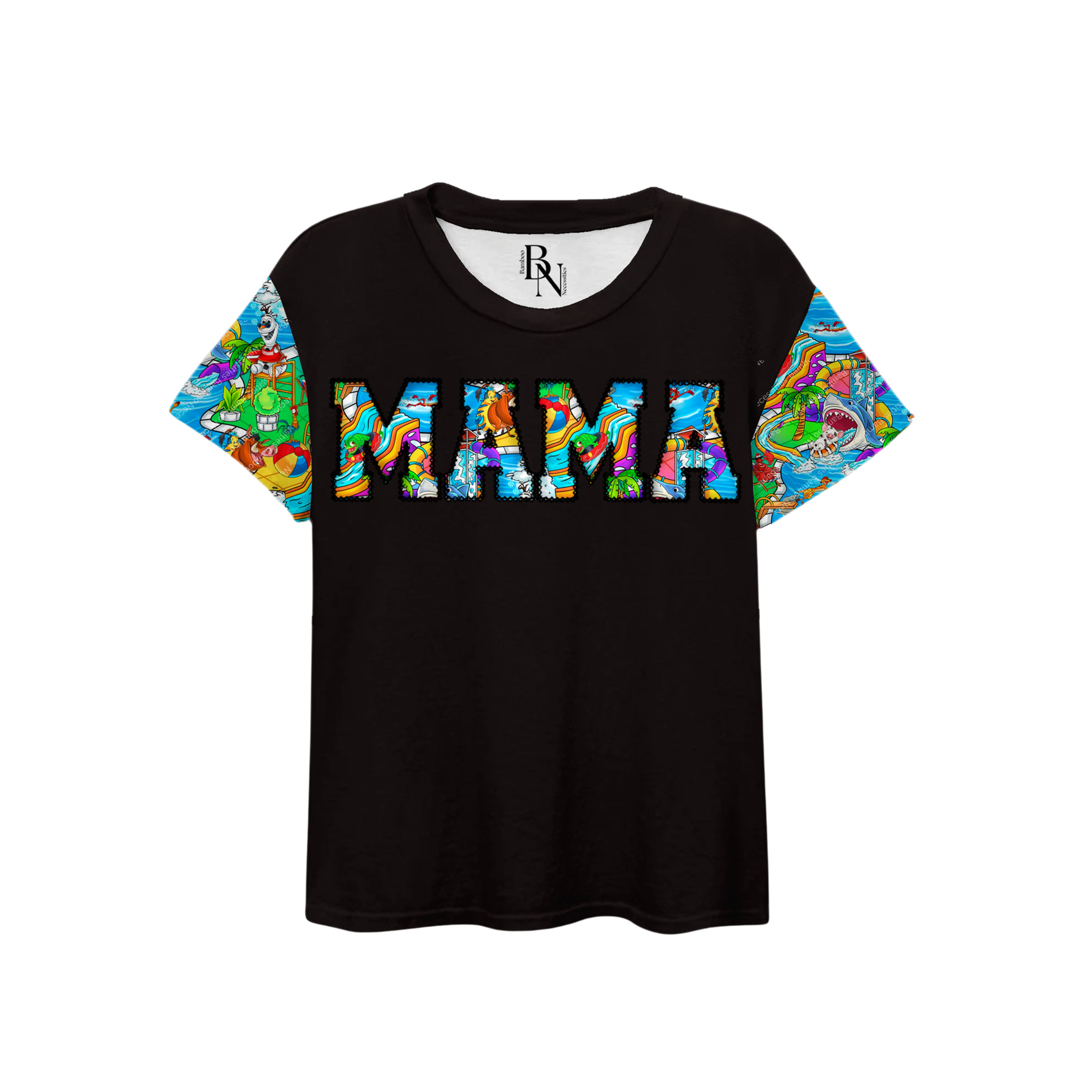 Kickin' it Poolside MAMA Embroidered Bamboo T-Shirt