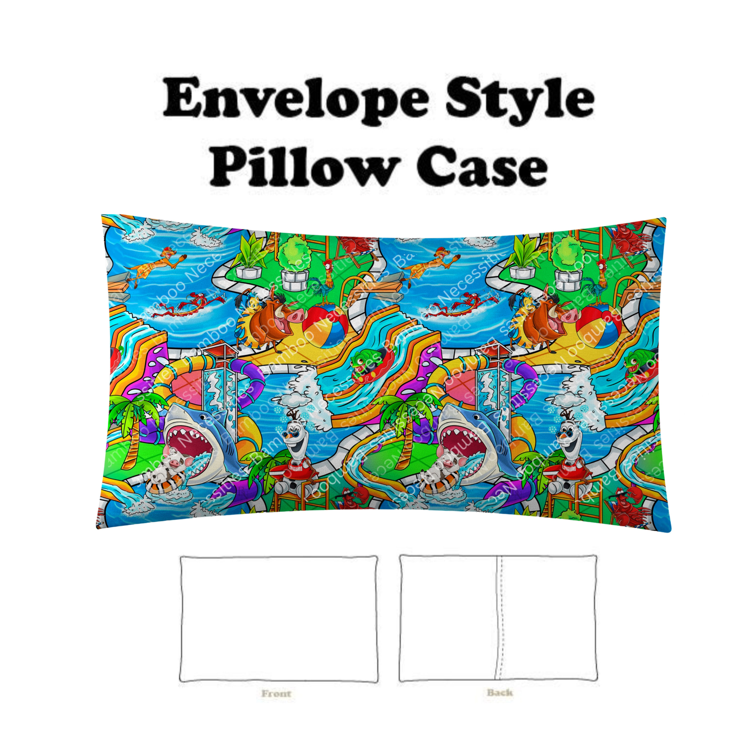 Kickin' it Poolside ENVELOPE Style Single Pillow Case 