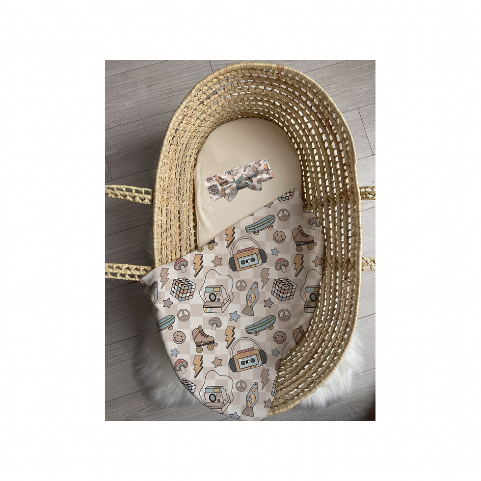 Retro Sad Beige 2.0 Swaddle Blanket with Reign Bow
