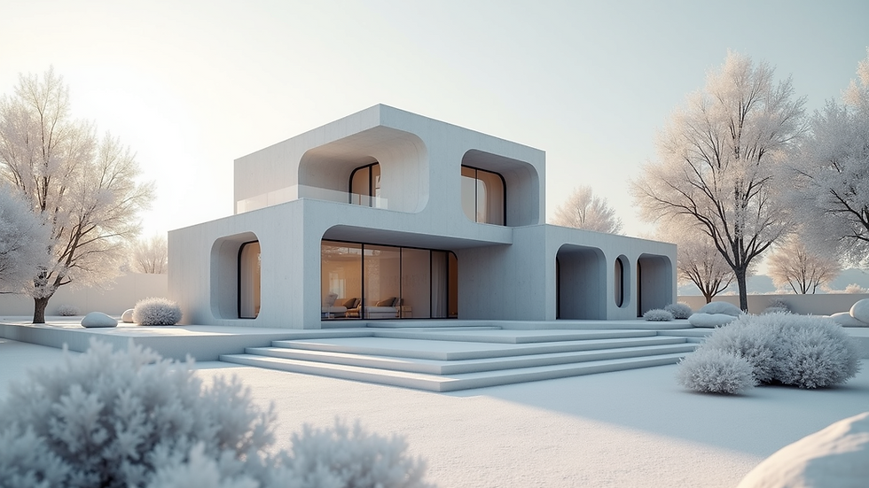 Eye-level view of a 3D concrete printed structure