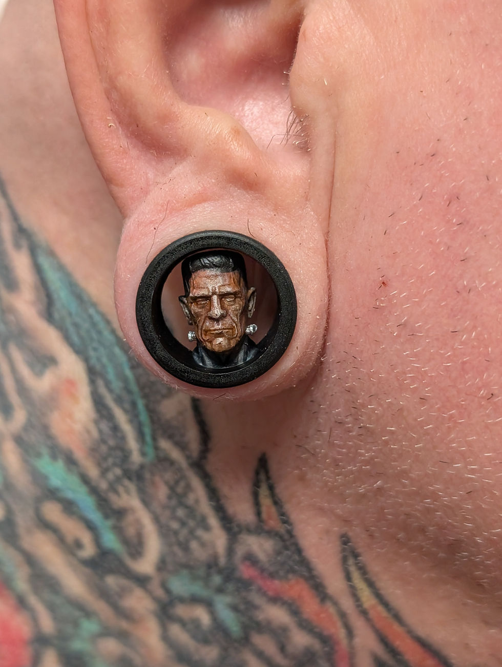 Thumbnail: Flesh Tone Frankenstein Ear Plugs (Pair)