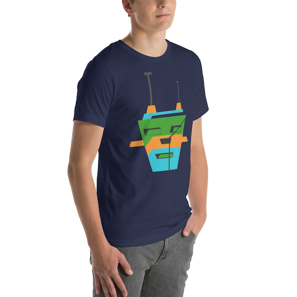 Thumbnail: Man wearing 3 Colors Tripod T-Shirt (face t shirt)