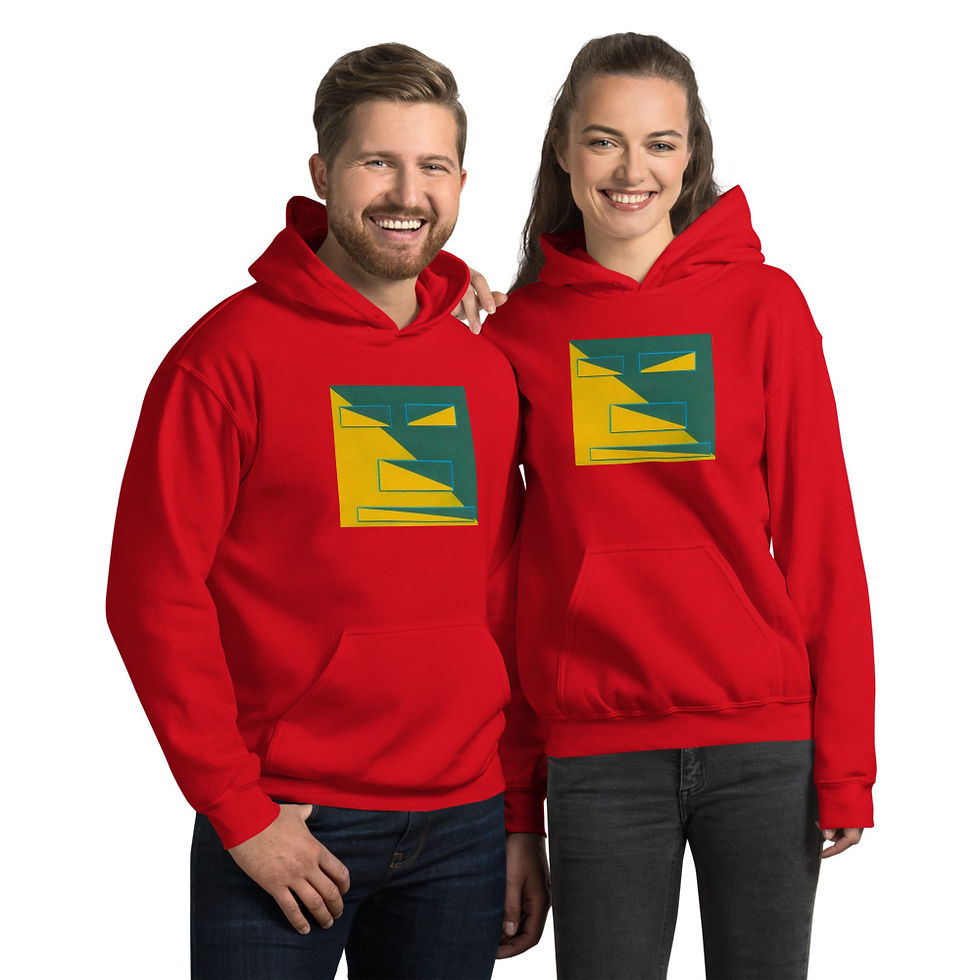 Thumbnail: Couple Wearing "Half Squared" Unisex Hoodies