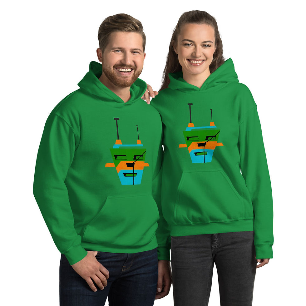 Thumbnail: Couple Wearing "3 Colors Tripod" Unisex Hoodies