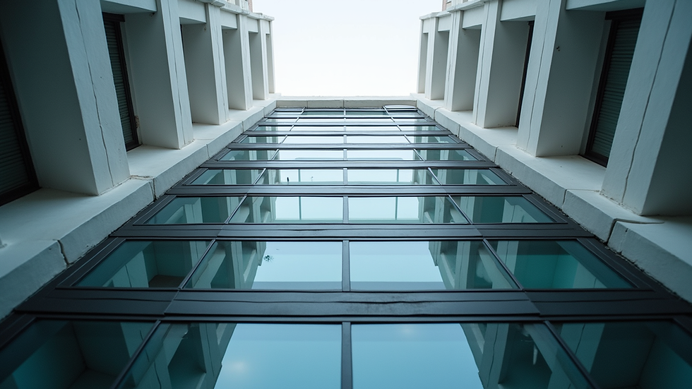 Eye-level view of a modern residential building