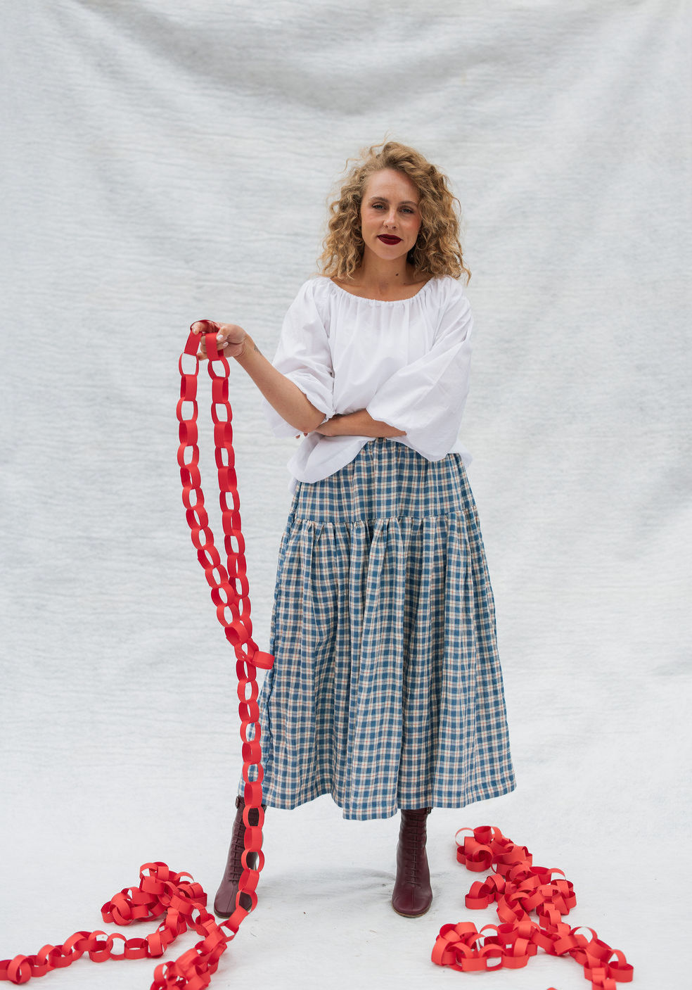 The Gathered Skirt in Christmas Check