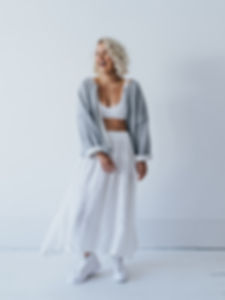 The Midi Skirt in White Linen