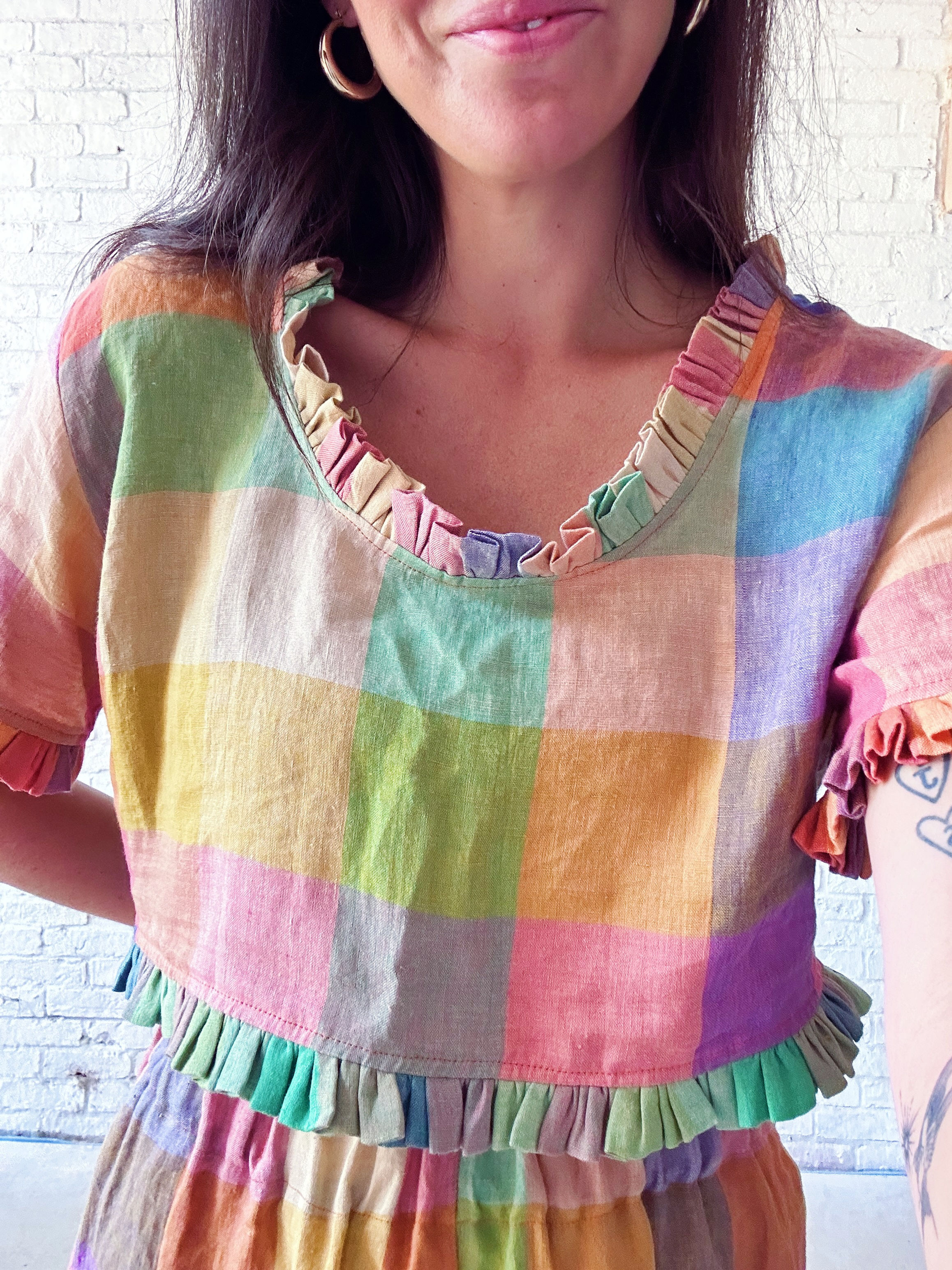 The Birthday Blouse - Elmer Check (Ready Made)