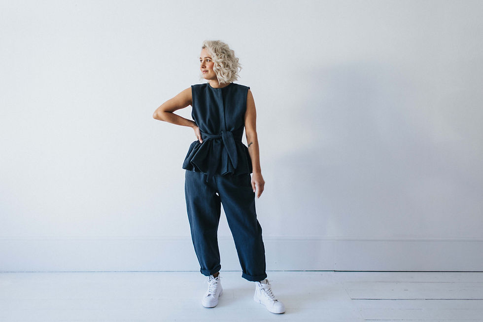 Thumbnail: The Cocoon Trousers in Blueberry
