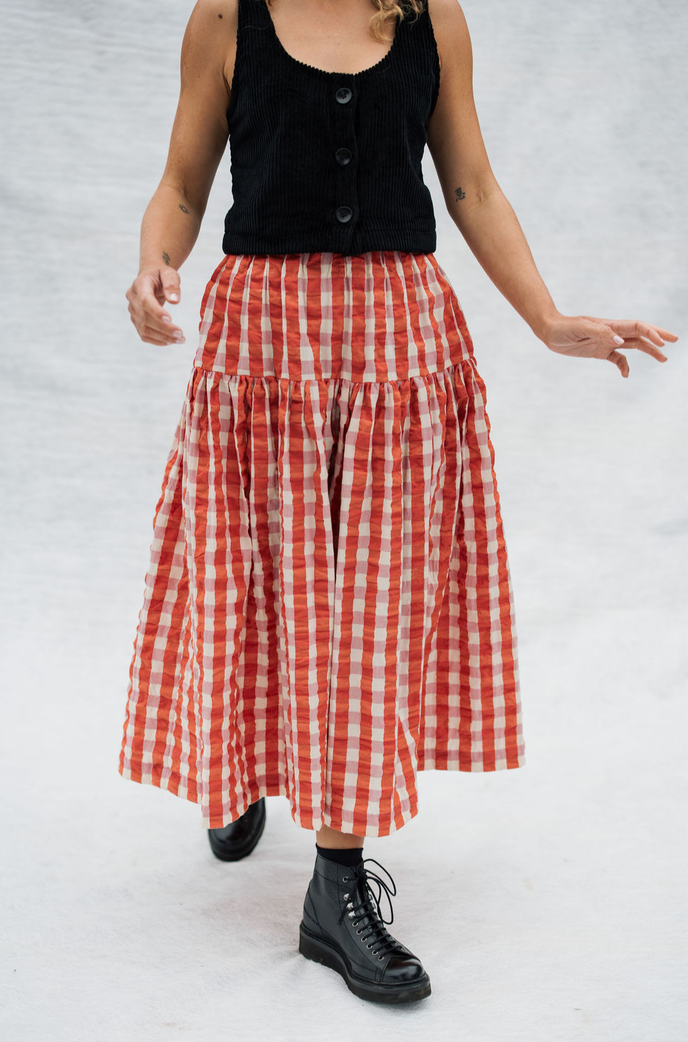 The Gathered Skirt in Rosehip Jam
