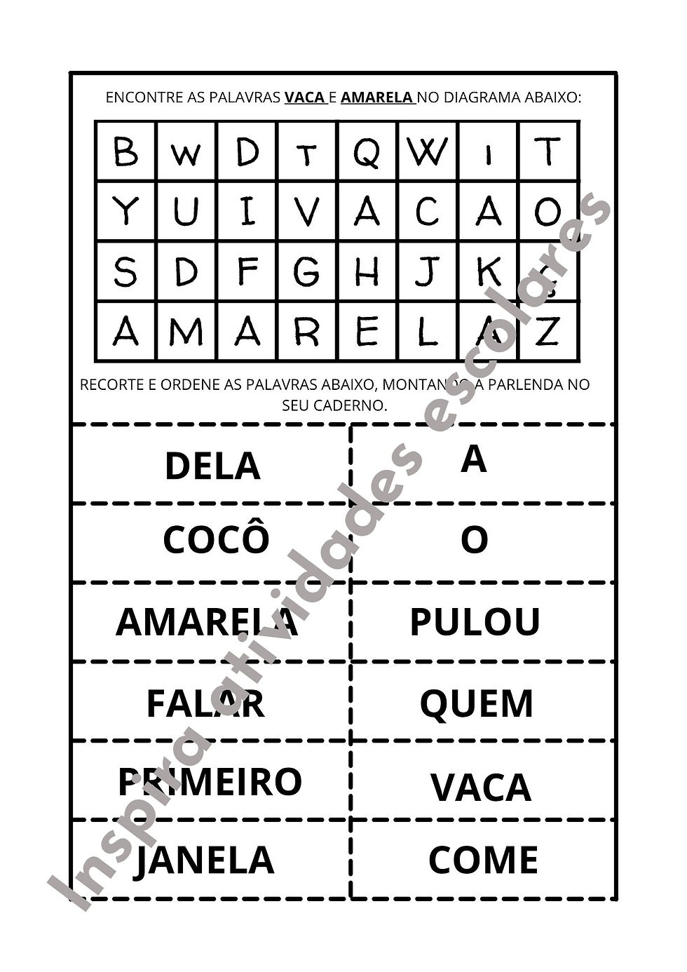 Miniatura: Texto fatiado Vaca Amarela
