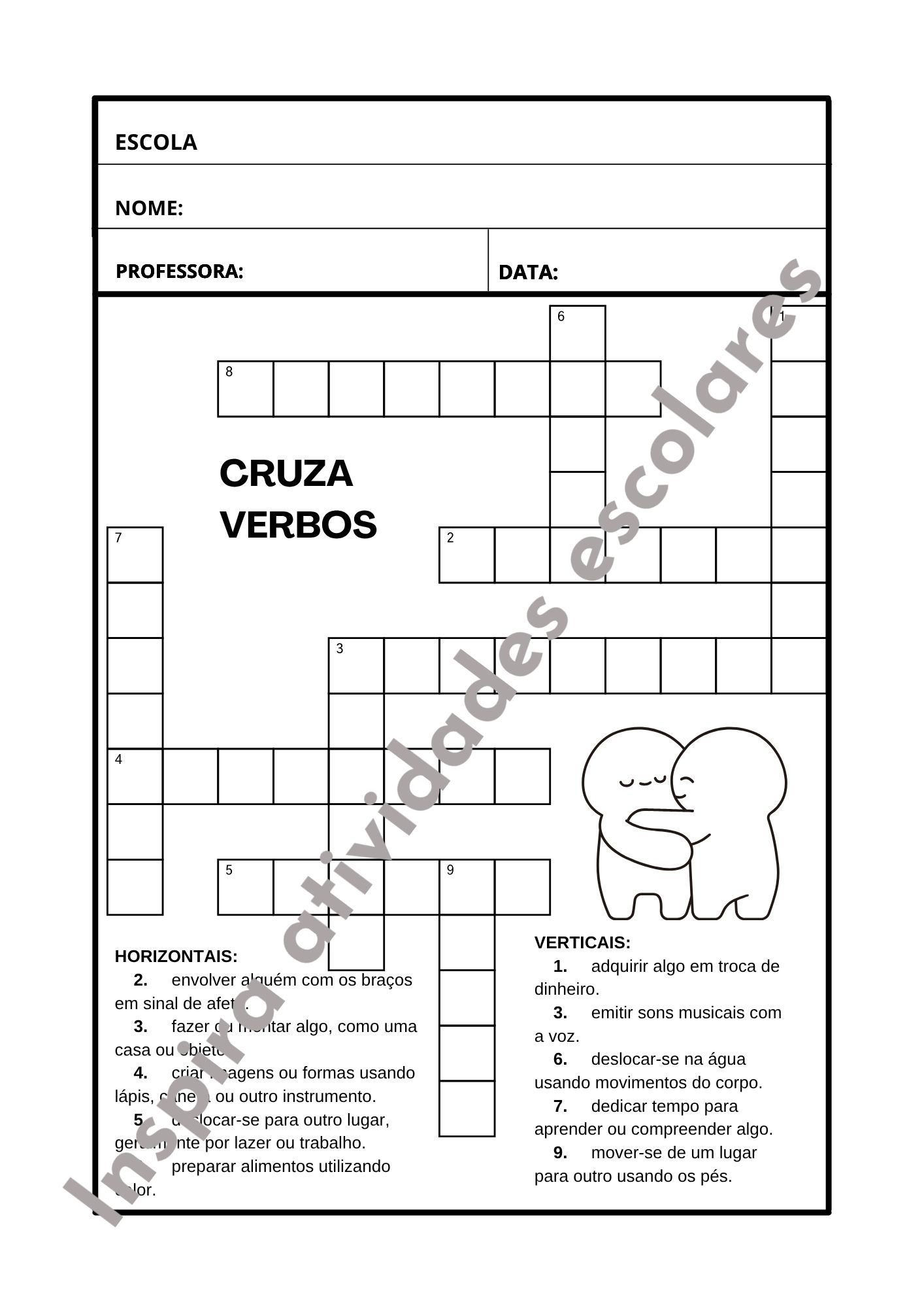 Cruza substantivos, adjetivos e verbos