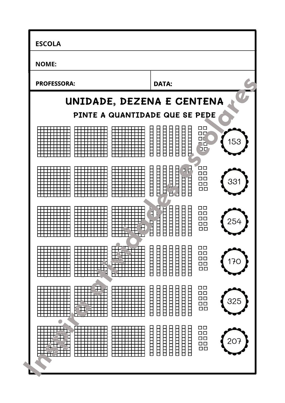 Unidade, Dezena e Centena