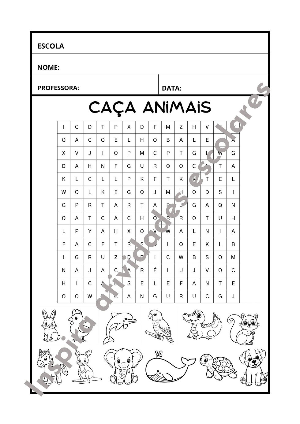 Caça Palavras com Desenhos
