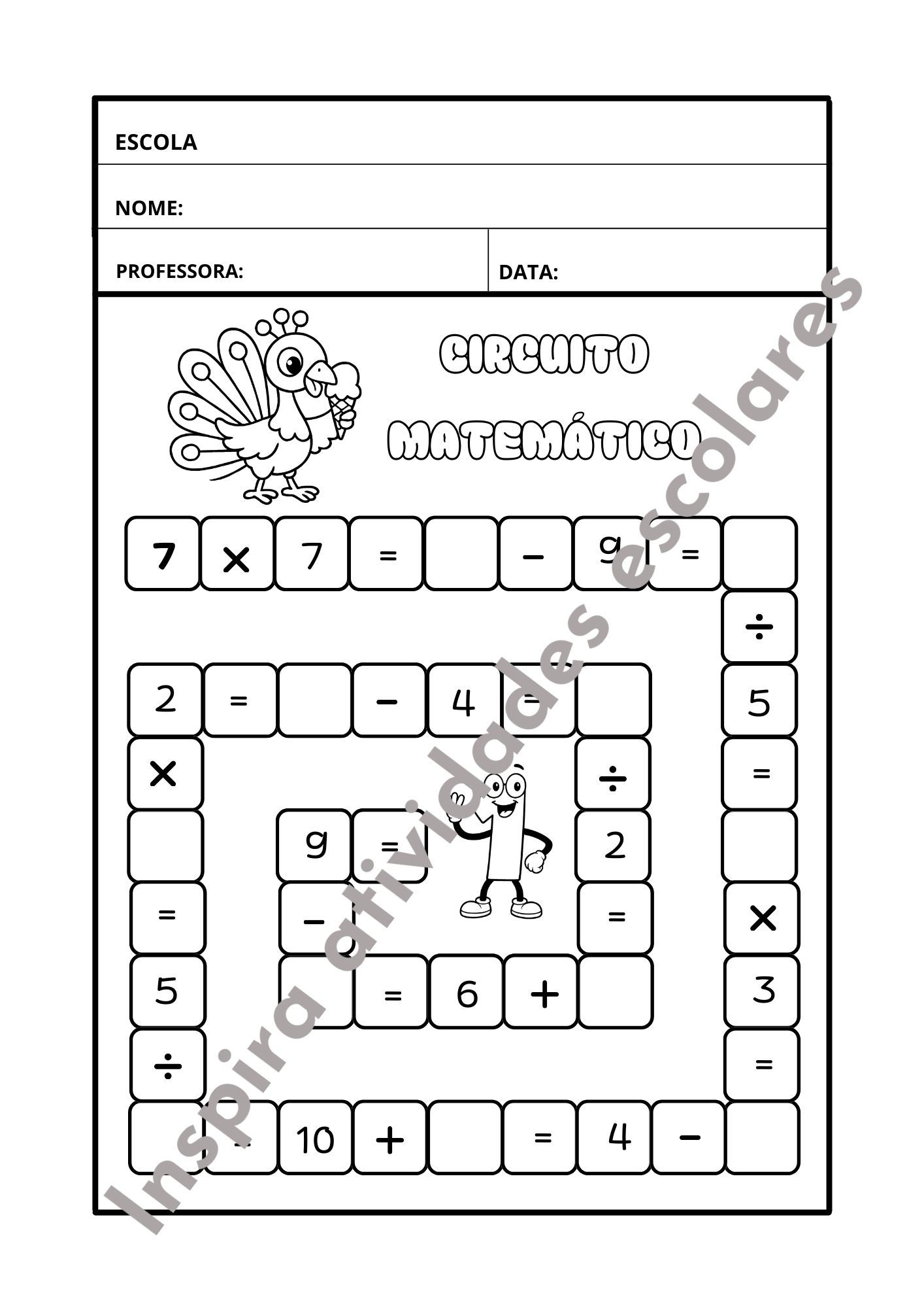 Adição subtração multiplicação e divisão 3º ano