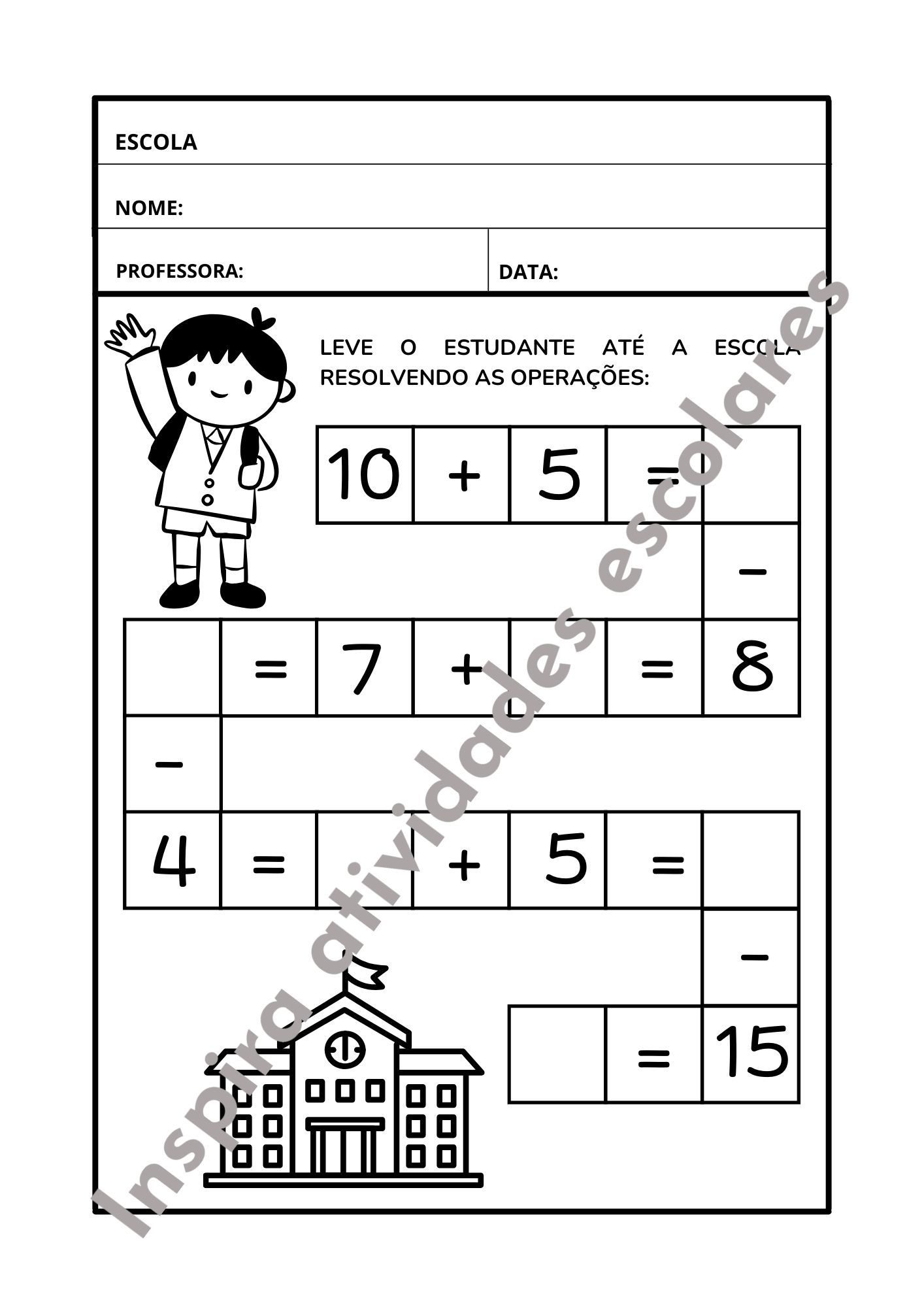 Adição e Subtração 0 a 20 - Trilhas