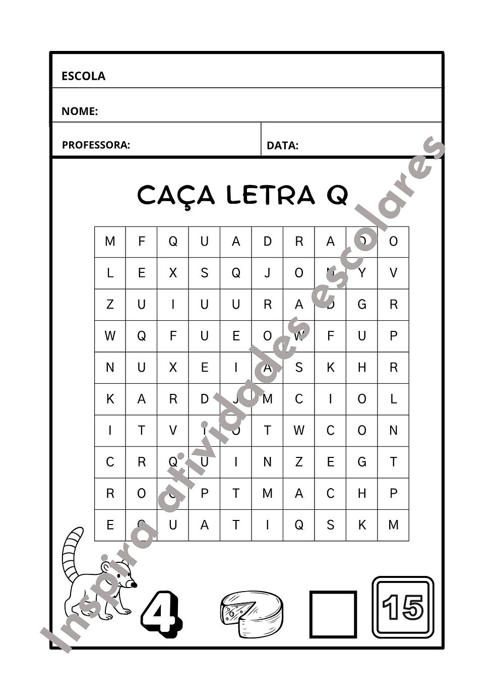 Miniatura: Caça-palavras de Q