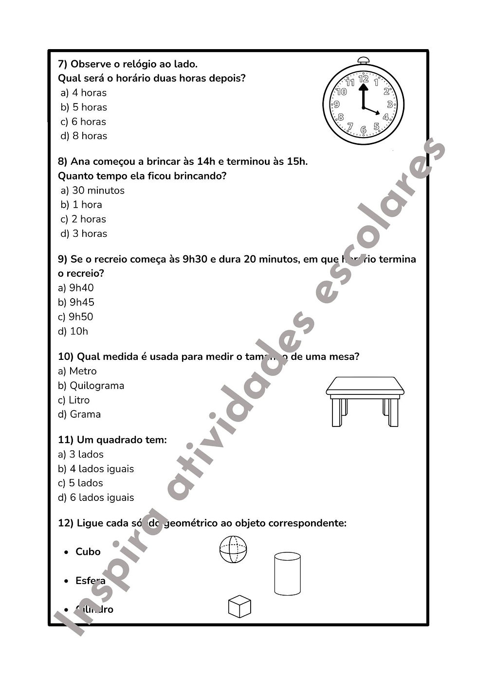 Miniatura: Avaliação Diagnóstica Mat 3º ano
