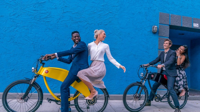 Two seat E-Bike Lohner Yellow and Diablo Black