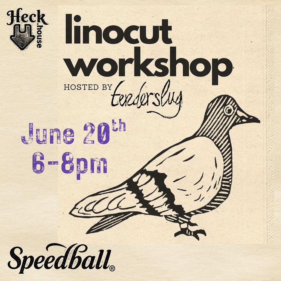 linocut workshop by tenderslug 6pm