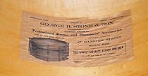 George B. Stone & Son Drum Label, ca. mid - late 1910s