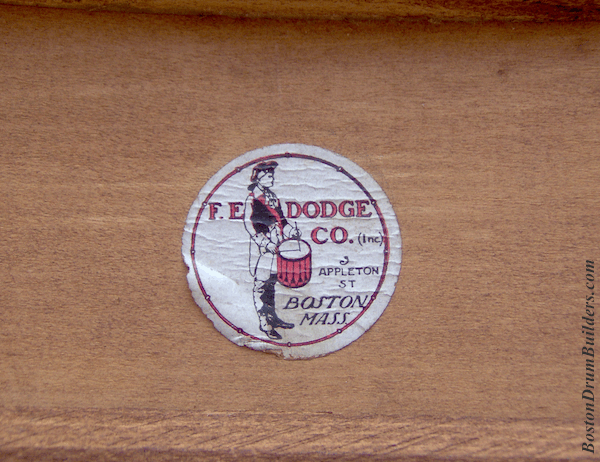 F. E. Dodge Drum Label ca. 1904 - 1907