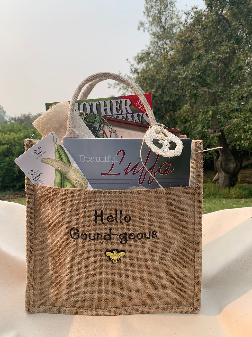 Beautiful Luffa gift bag available at JaniceCox.com