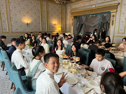 children having their photo taken during afternoon tea