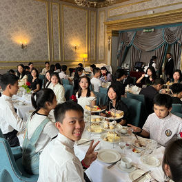 children having their photo taken during afternoon tea