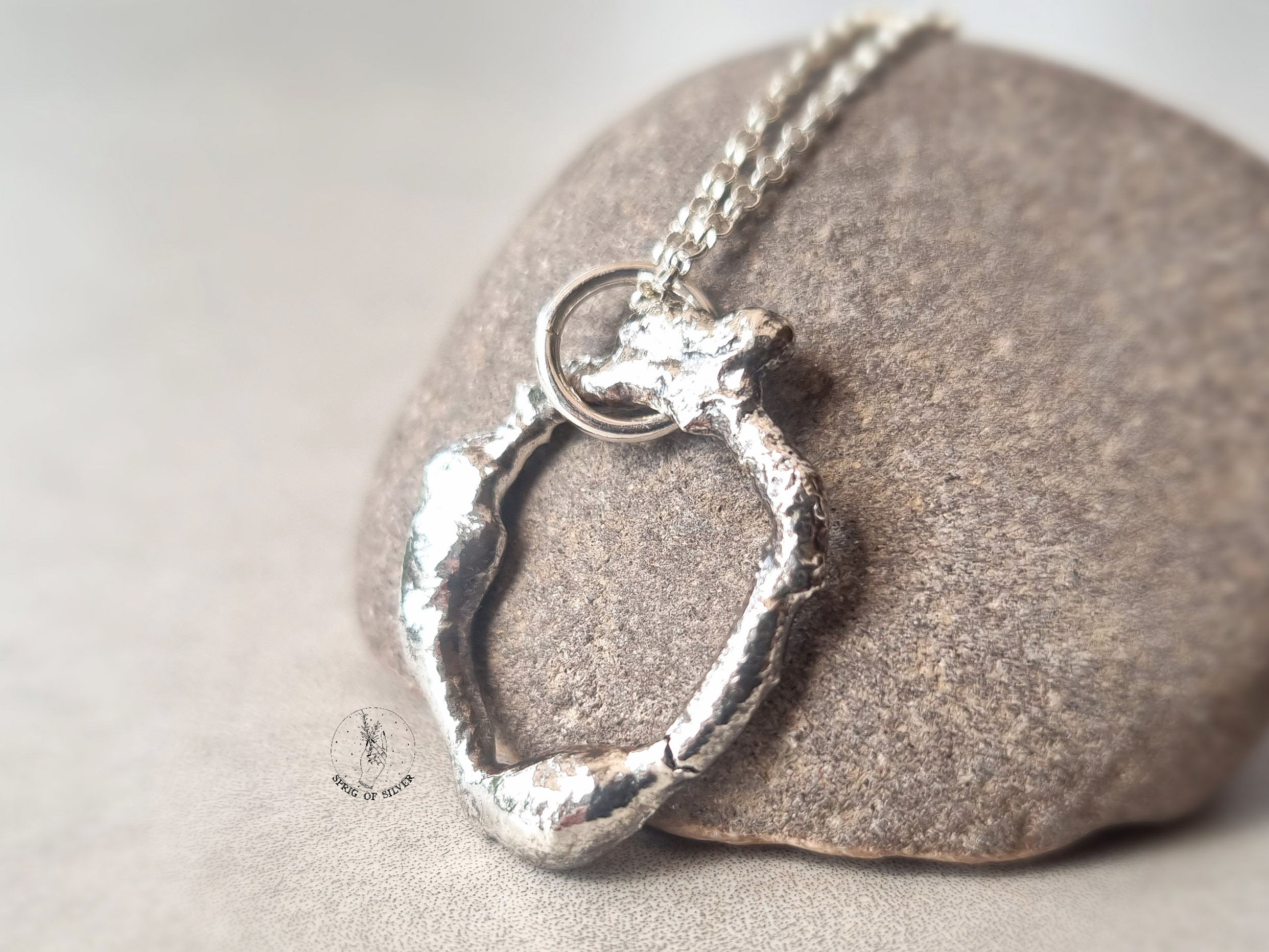 Recycled Silver Oval Necklace