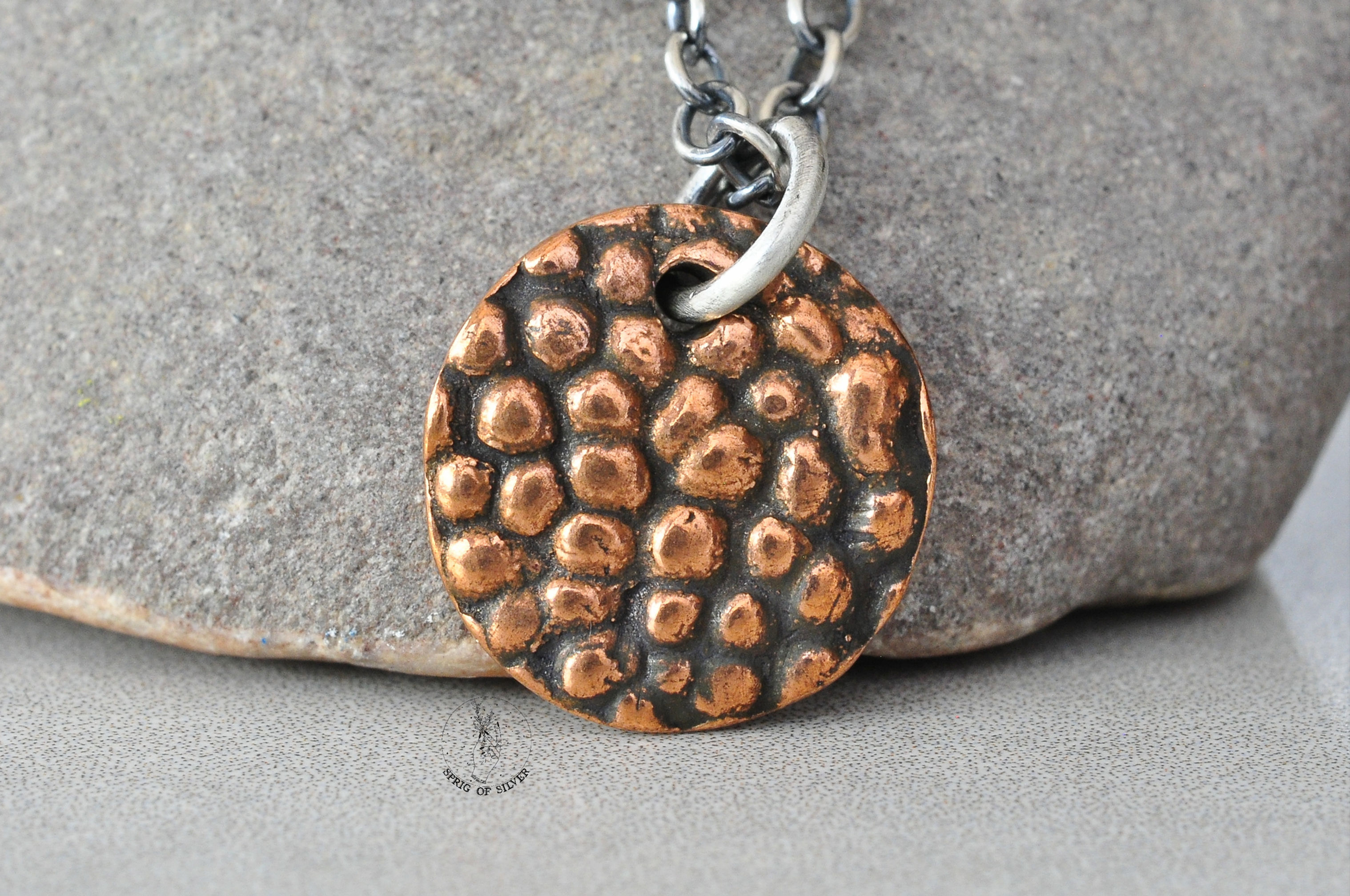 Copper Bubble Texture Necklace
