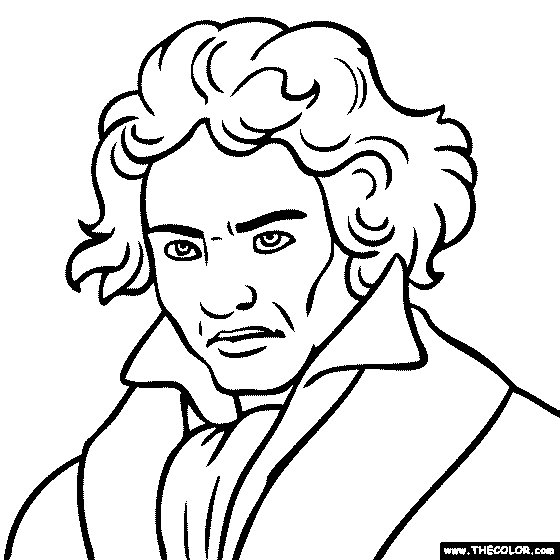 A black and white picture of Beethoven.