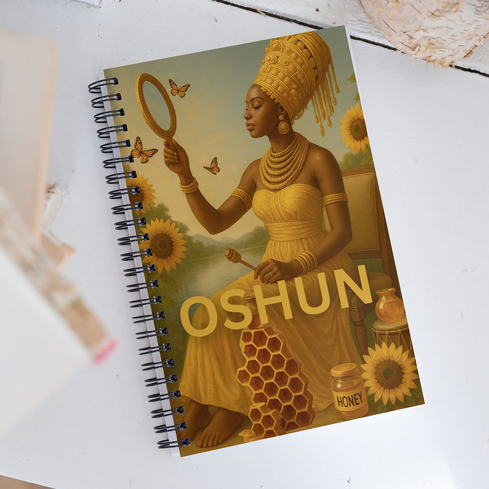 Thumbnail: Oshun Spiral Notebook – Notebook of Honeyed Words and Sunlit Dreams