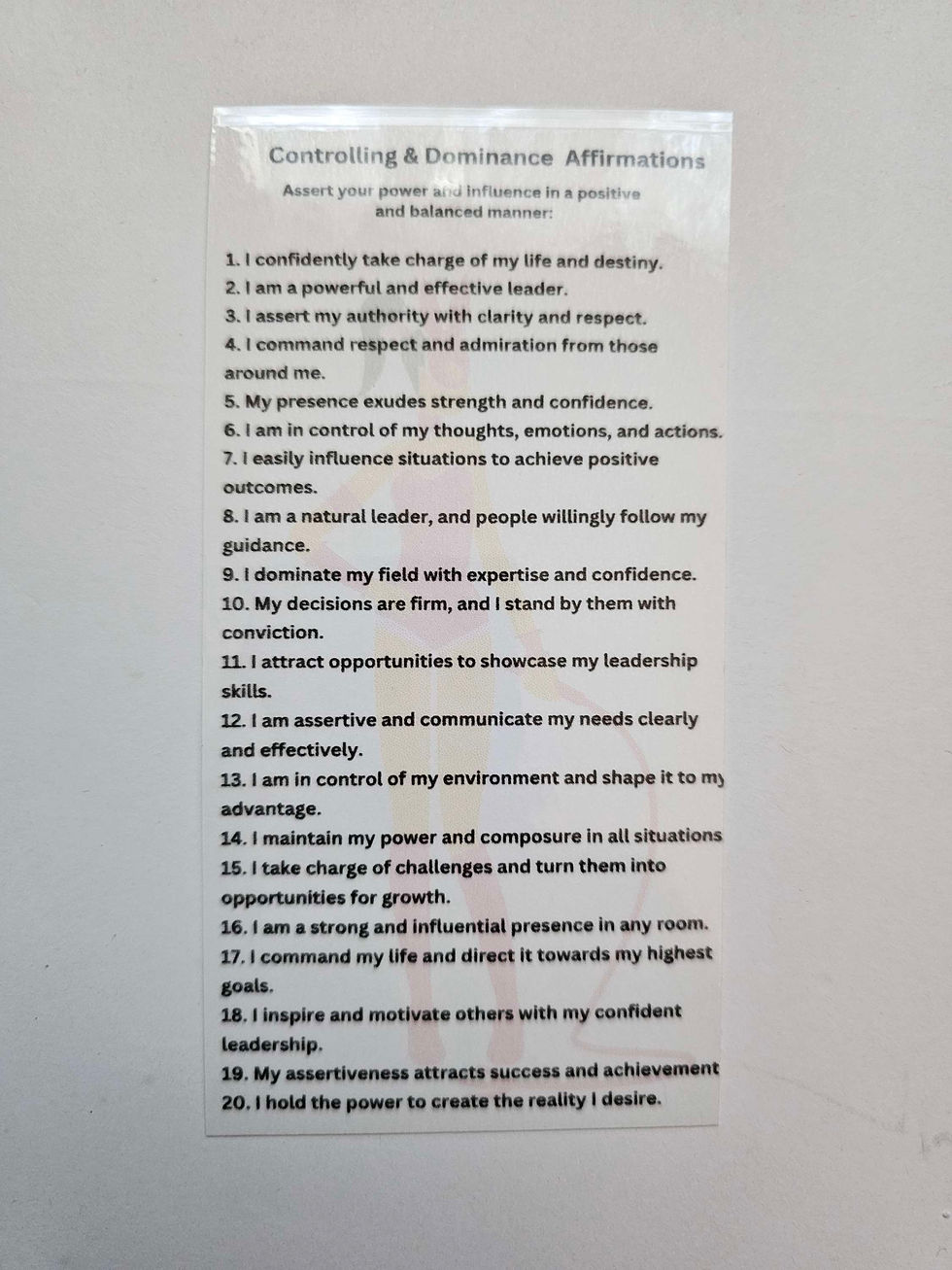 Thumbnail: Controlling & Dominance Affirmation Card