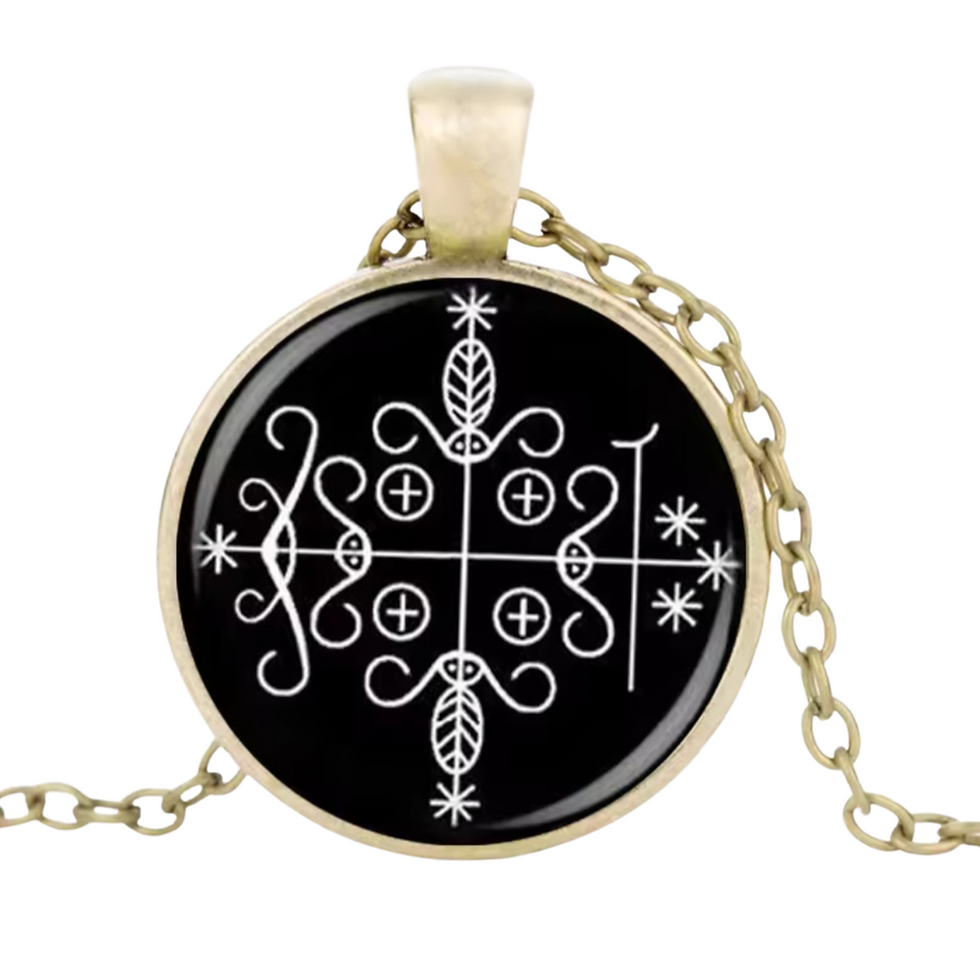 Thumbnail: Papa Legba Glass Cabochon Pendant Necklace
