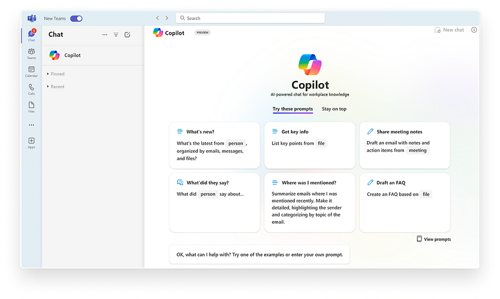 Nutze das Potenzial von Copilot direkt in Teams