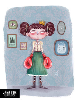 Queen with red gloves